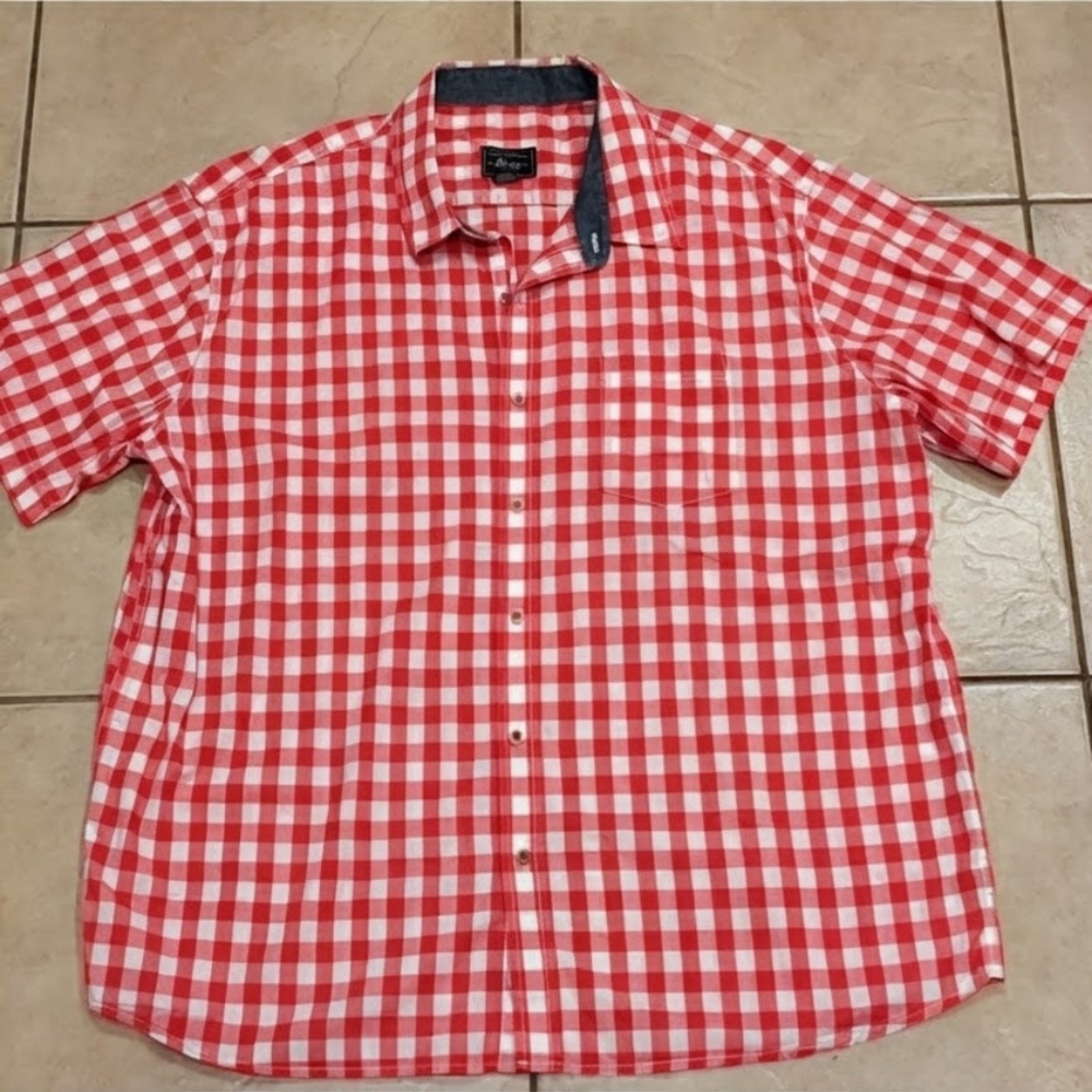 G.H. Bass & Co. Men Gingham Button Up Shirt Size XXL
